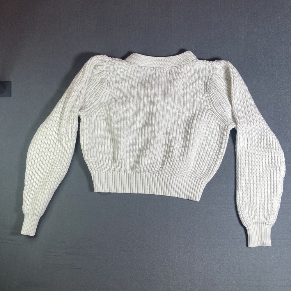 Jessica Simpson Cropped Cardigan Sweater Womens White M - Picture 2 of 6